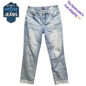 NYDJ Women’s Ankle Jeans Size 4 Made in USA Light Wash Stretch Slim Fit Denim